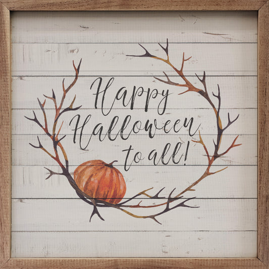 Happy Halloween To All Wreath Whitewash image 0