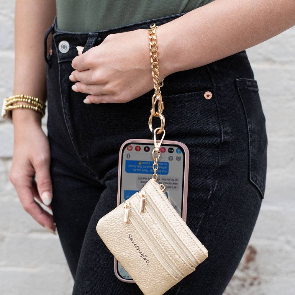 Clip & Go Chain w/Zippered Pouch: Silver