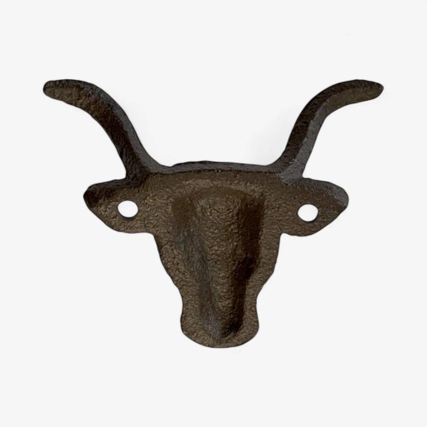 Bull Head Wall Hook, Cast Iron Western Ranch for Coats, Keys or Hats, 3.5"