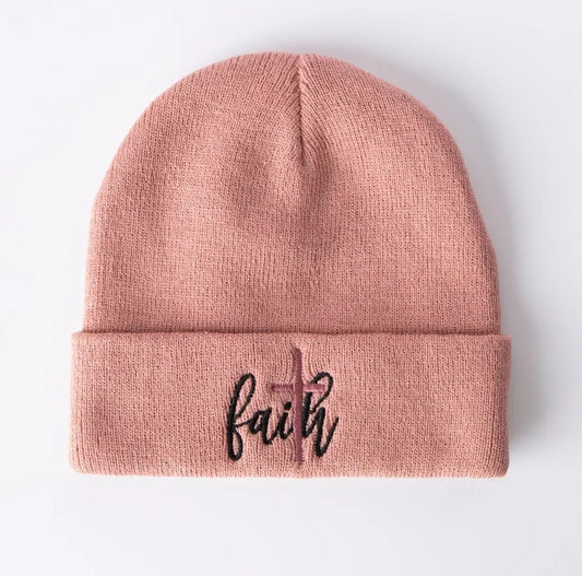 Faith Cross Embroidered Beanie image 0
