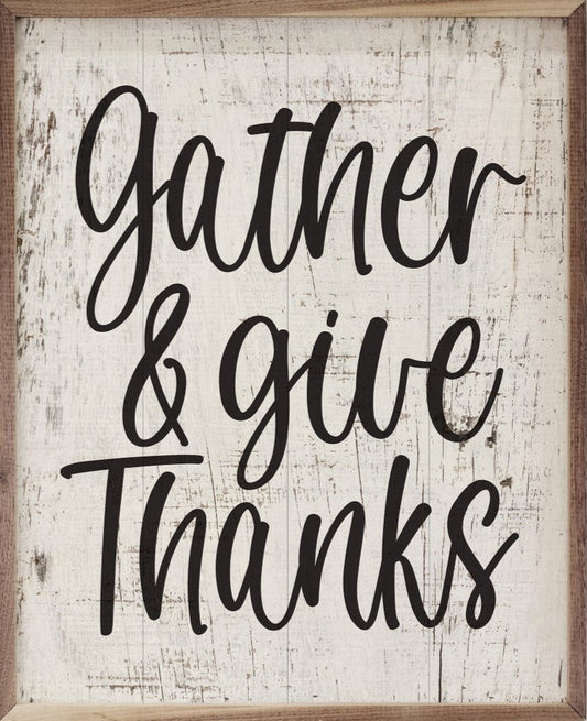 Distressed Gather And Give Thanks White image 0