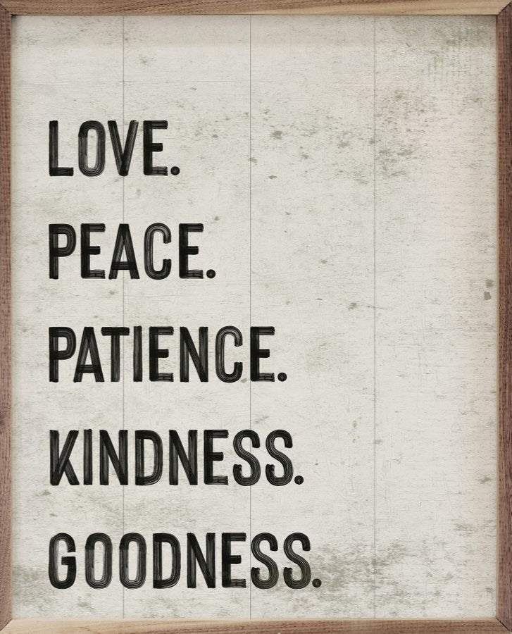 Love Peace Patience Kindness Goodness White image 0