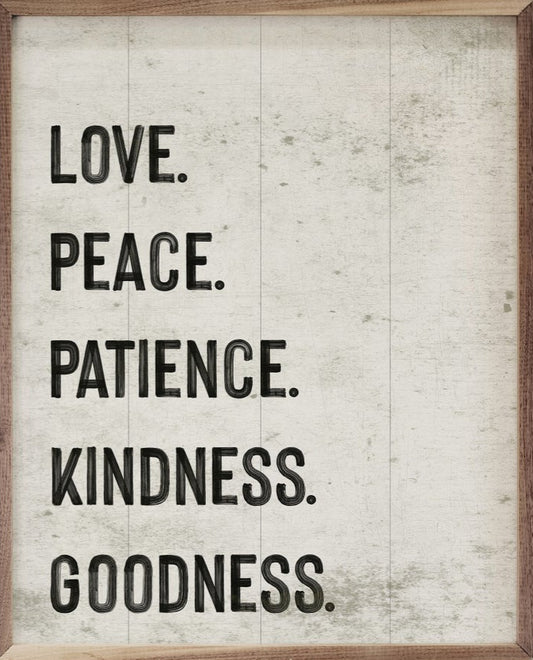 Love Peace Patience Kindness Goodness White image 0