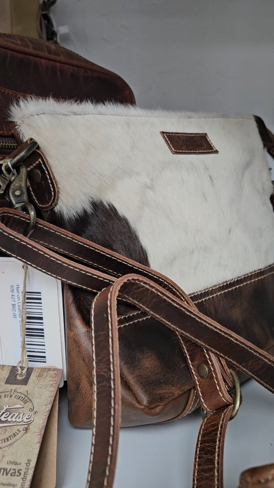 Raffle Hair-on Leather Shoulder Bag image 0