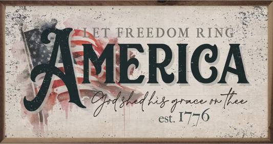 Distressed Let Freedom Ring America Flag image 0