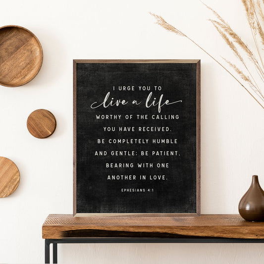 Live A Life Ephesians 4:1 Black image 0