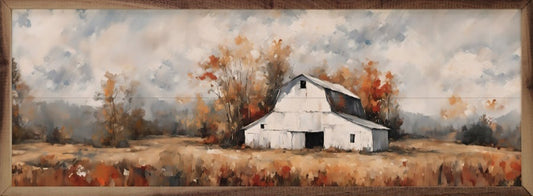 White Barn In The Fall image 0