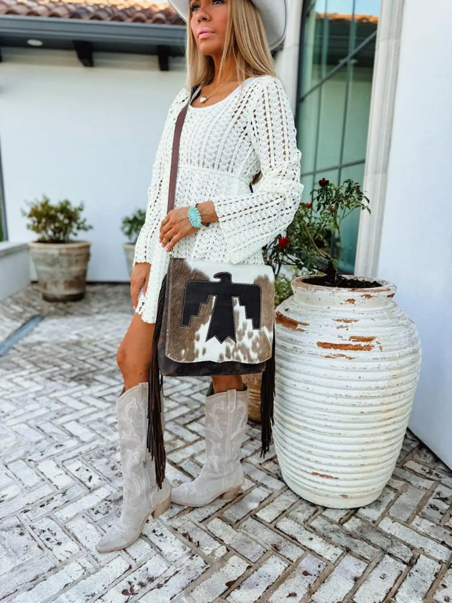 ALEXA THUNDERBIRD CROSSBODY | Western Cowhide Leather purse