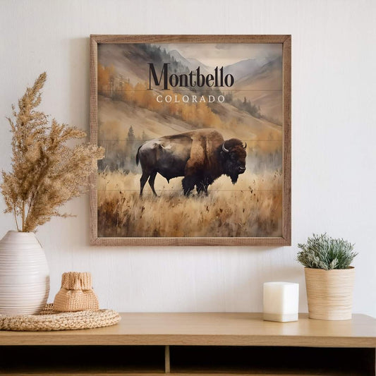 Bison in Field Personalized Name Drop image 0