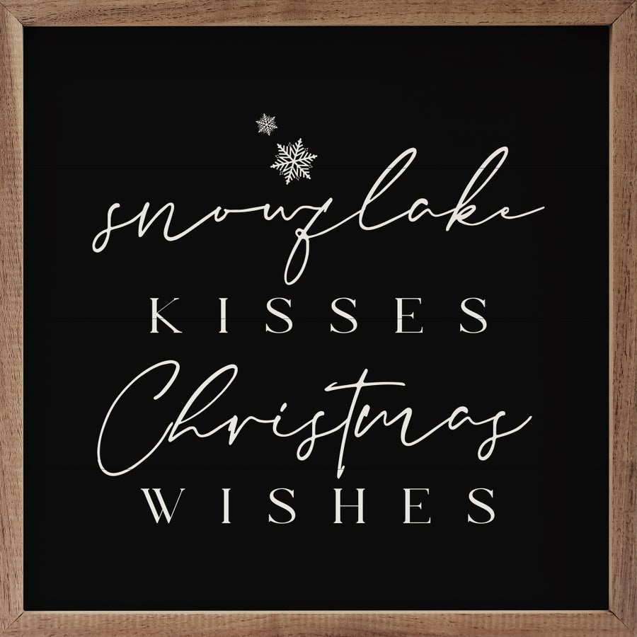 Snowflake Kisses Christmas Wishes Black image 0