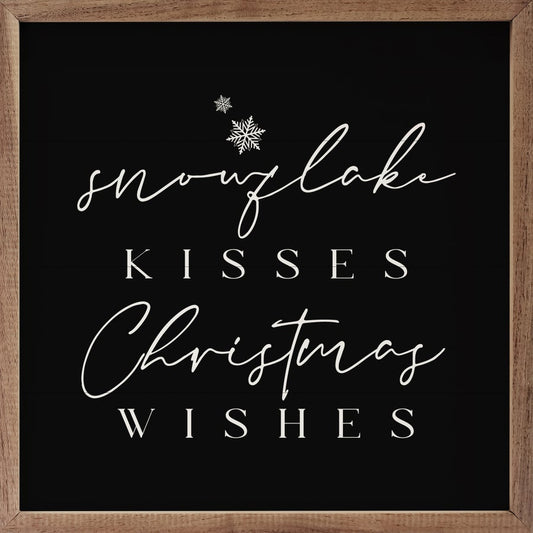 Snowflake Kisses Christmas Wishes Black image 0
