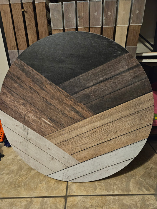 Wood Herringbone Circle image 0