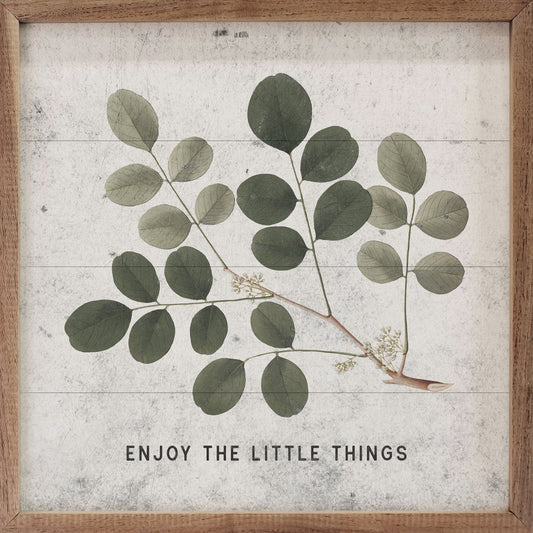 Enjoy The little Things Simple Greenery White image 0