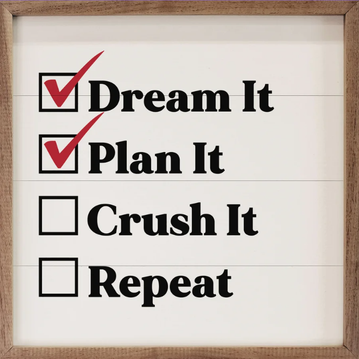 Dream Plan Crush It Repeat White image 0