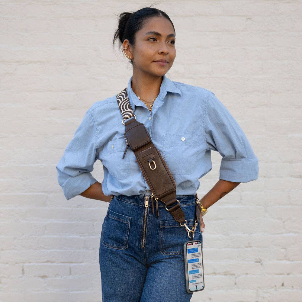 Zip & Clip RFID Strap: Espresso (Hardware: Gold)