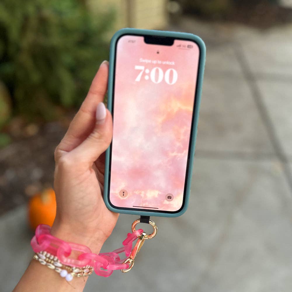 Clip & Go Ice Chain with Pouch: Hot Pink Chain with Hot Pink Pouch