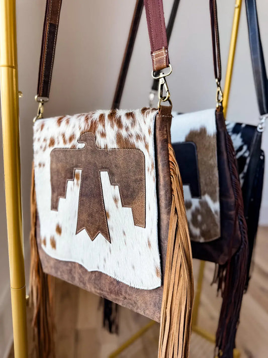 ALEXA THUNDERBIRD CROSSBODY | Western Cowhide Leather purse