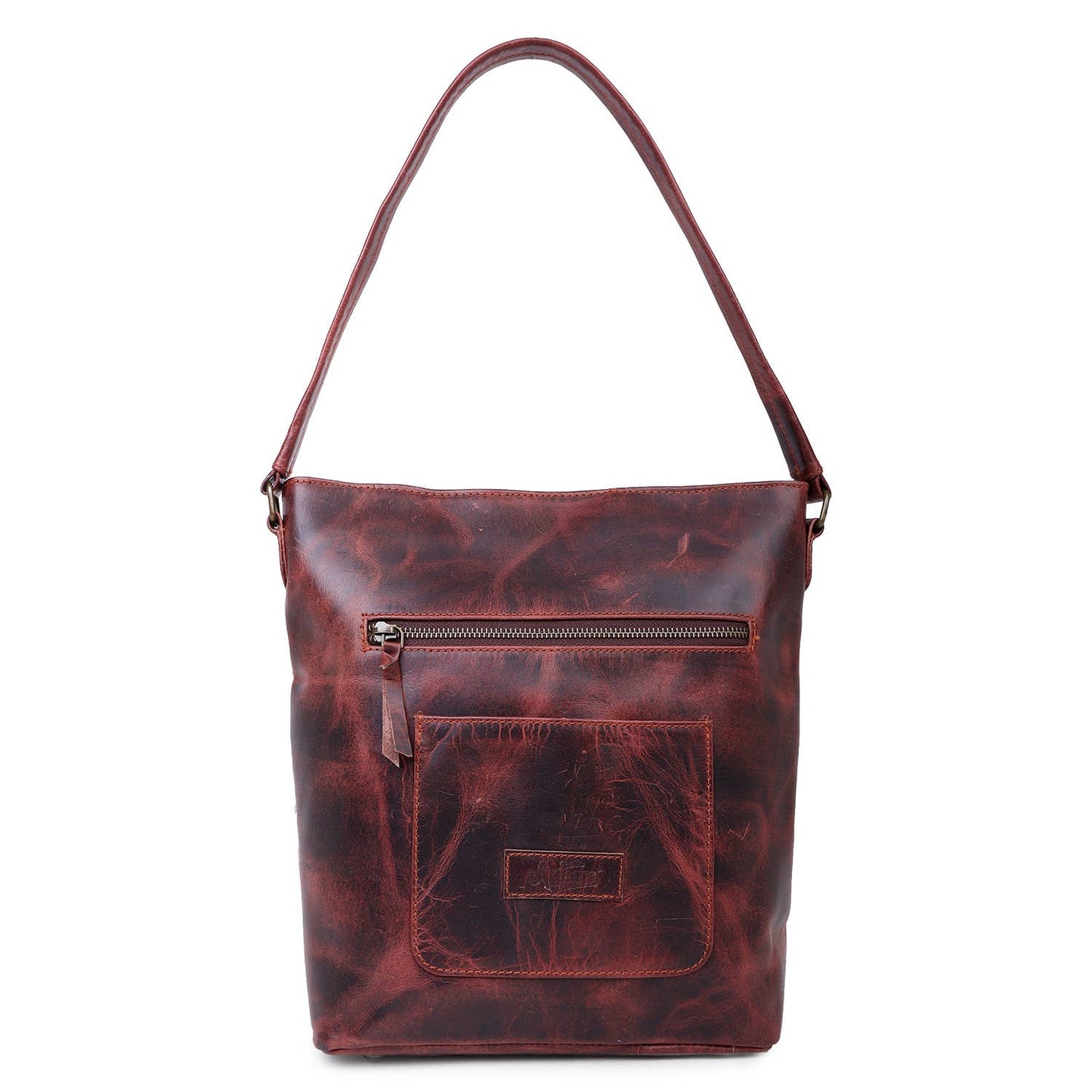 Rose Gold Splatter Leather Shoulder Bag
