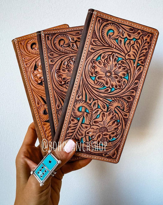 Western Genuine Tooled Leather Bi-Fold Wallet