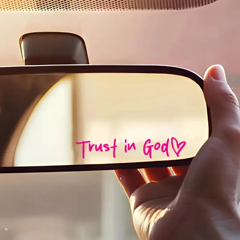 Trust In God Car Decal - Rear View Mirror Sticker - Christian Sticker - Car Decal - Christian Gift (B4)