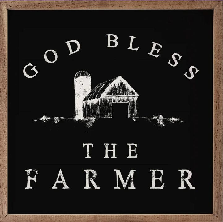 God Bless The Farmer Barn Black image 0