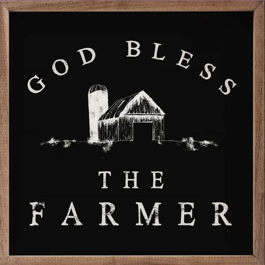 God Bless The Farmer Barn Black image 0