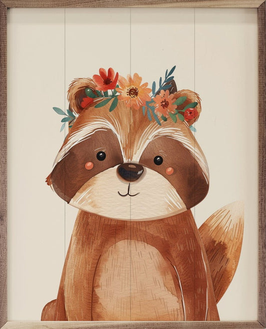 Boho Woodland Raccoon image 0