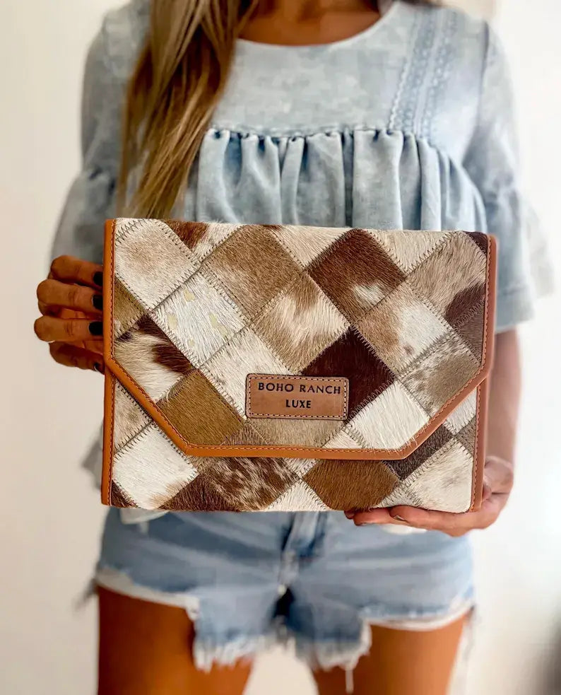 Boho Luxe Hair-On Cowhide iPAD Sleeve