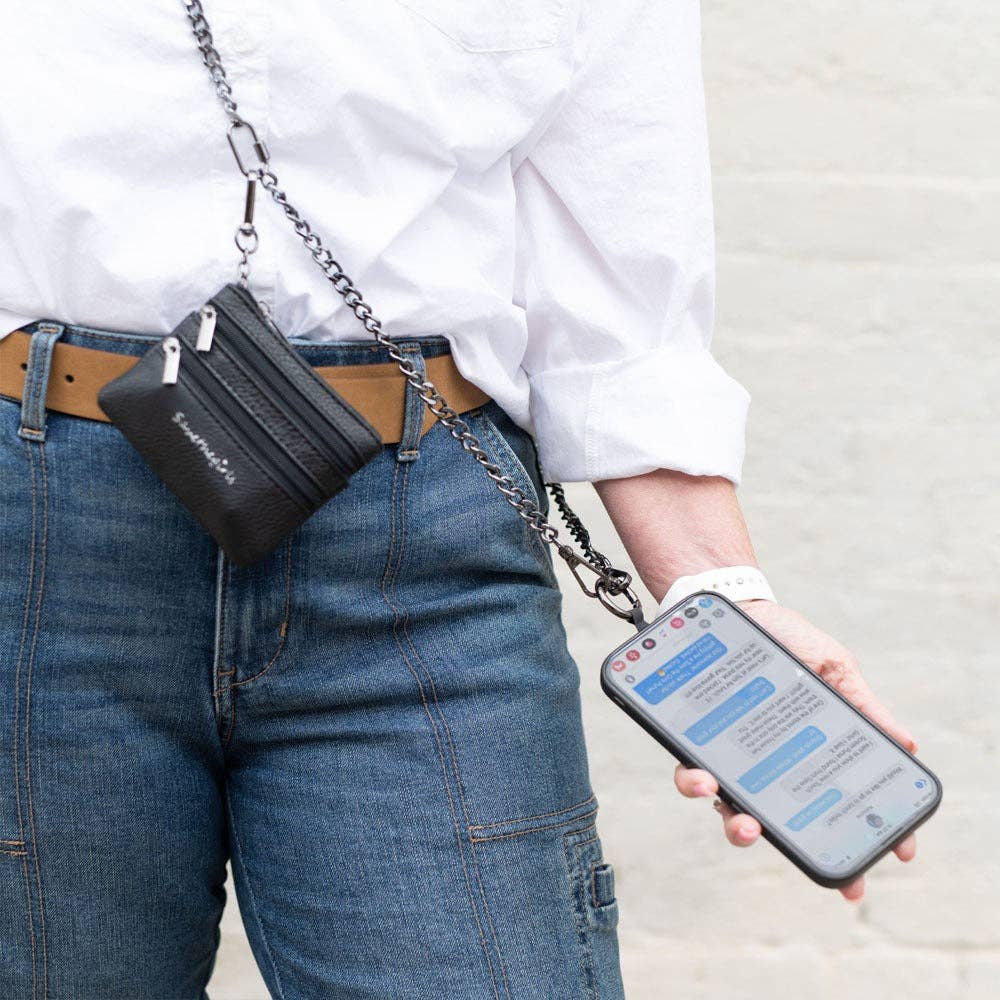 Clip & Go Chain w/Zippered Pouch: Silver