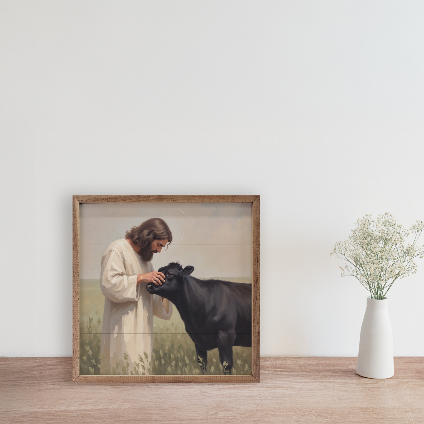Jesus And The Little Angus Cow