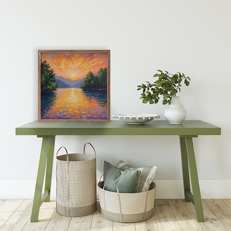 Bright Summer Lake Sunset