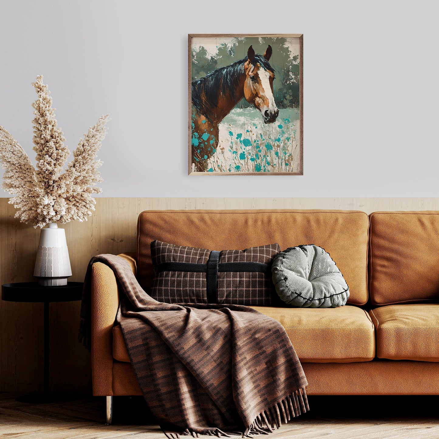 Horse With Turquoise Flowers