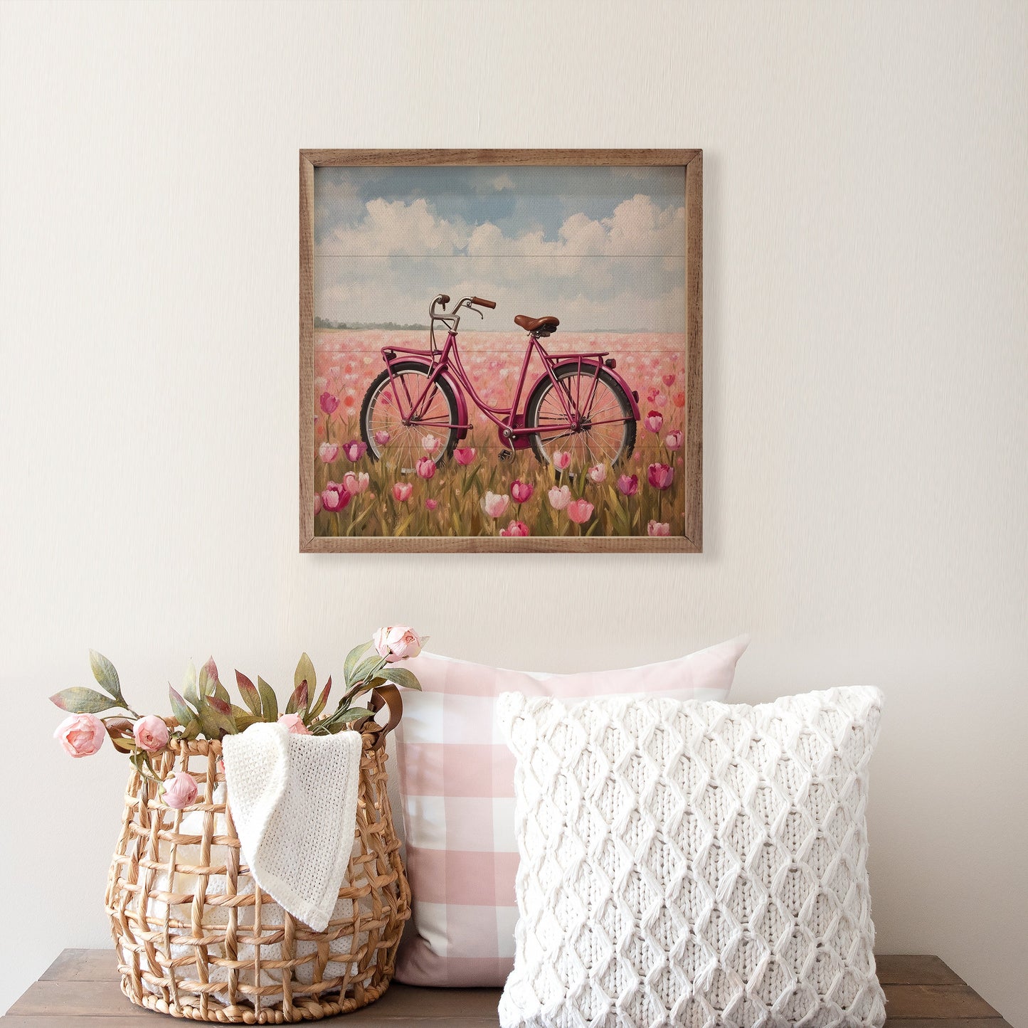 Bike In Tulip Field Back