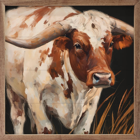 Brown And White Longhorn