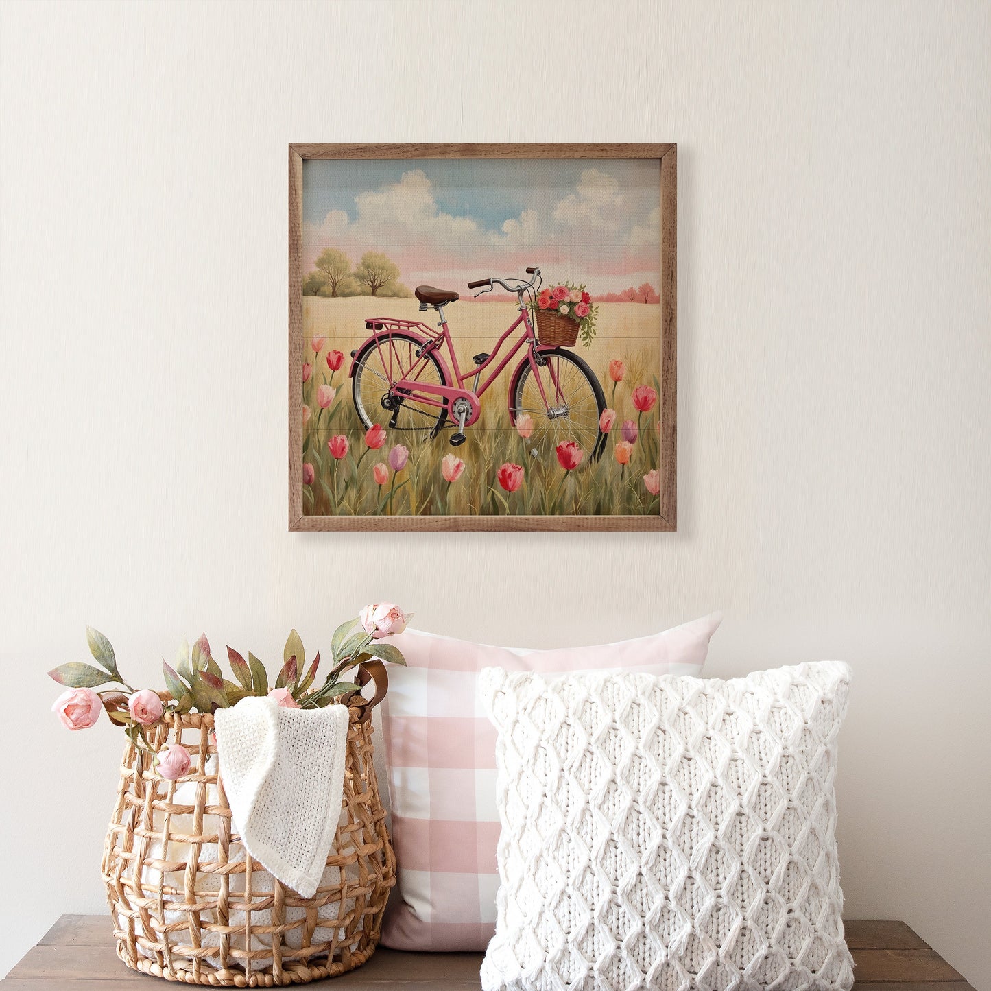 Bike In Tulip Field