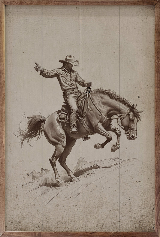 Bronc Riding Cowboy