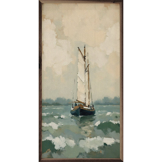Navy Sailboat On Sea