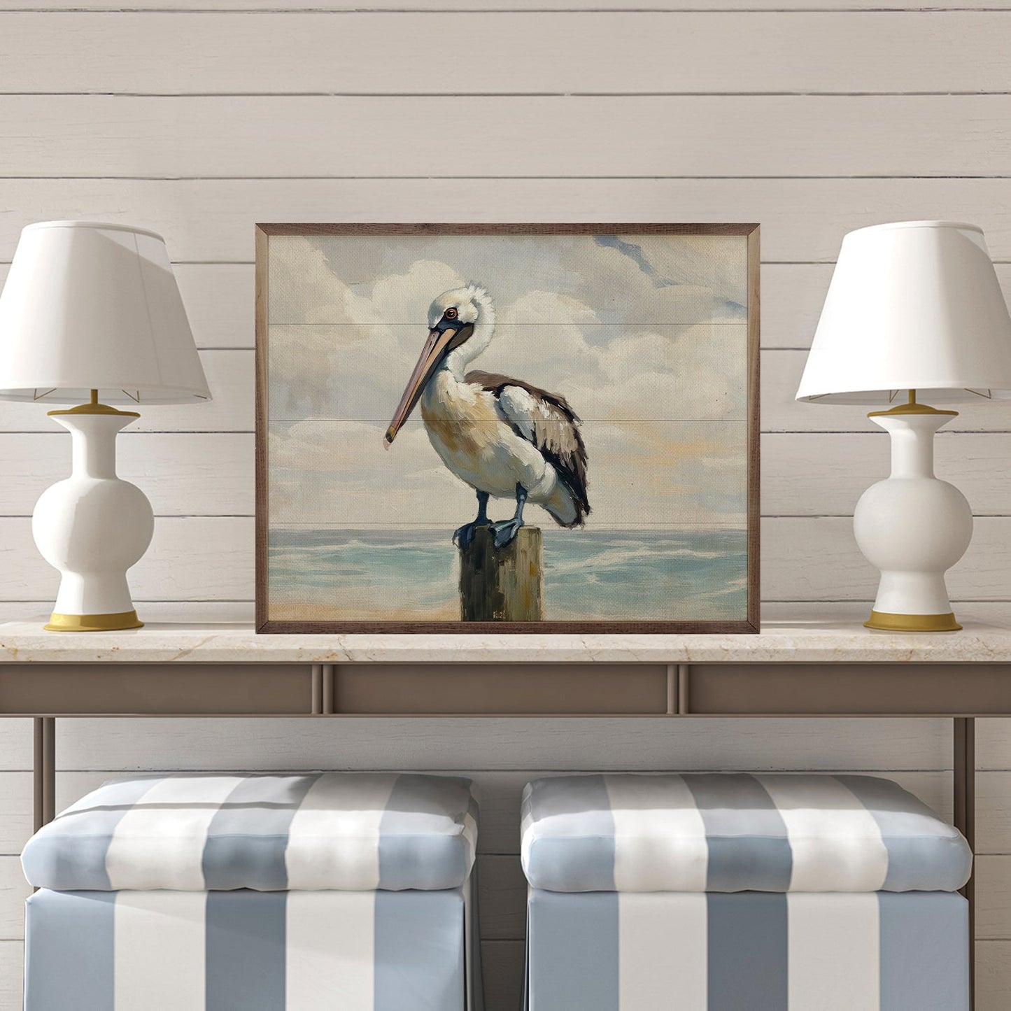 Pelican On A Post