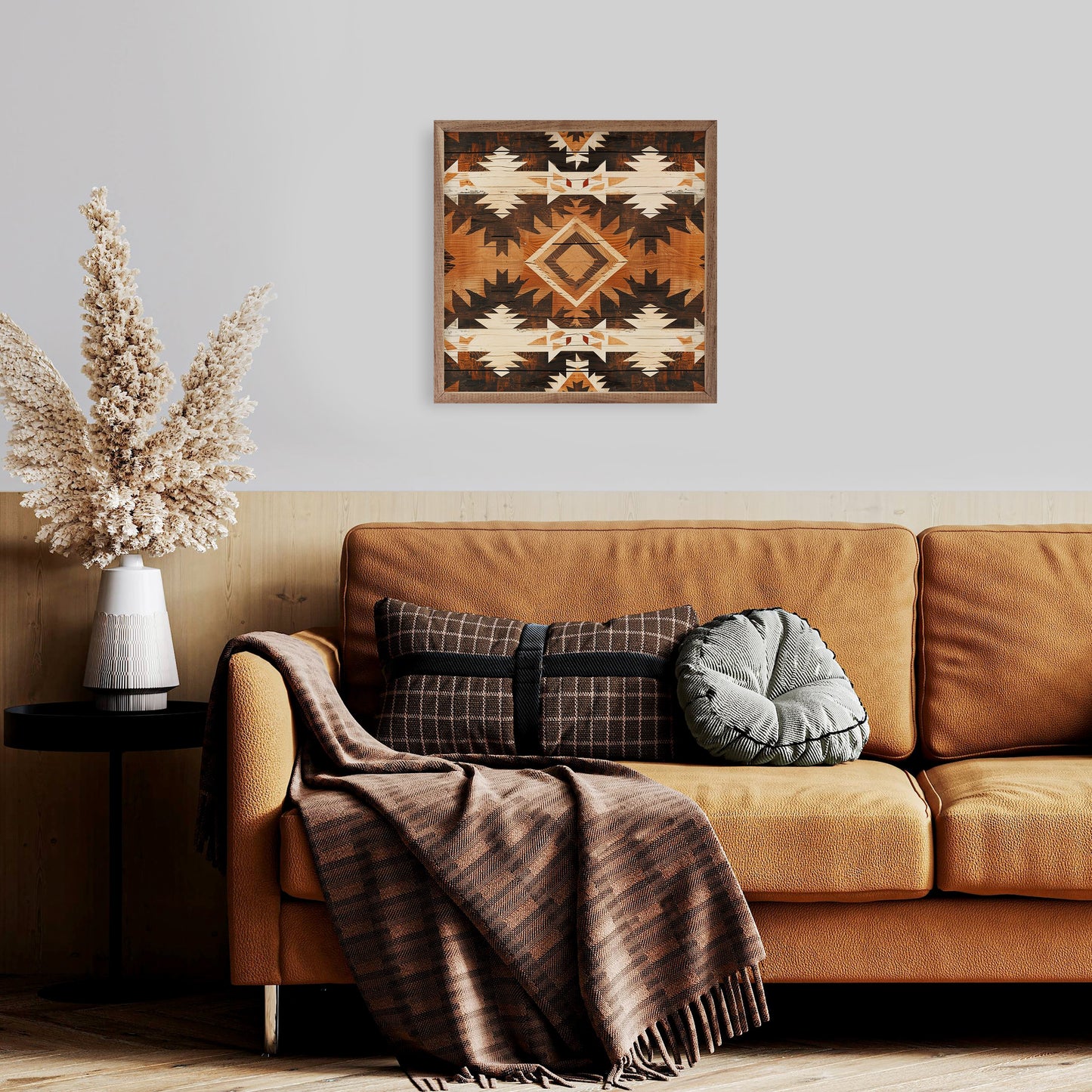 Southwestern Wood Orange Print