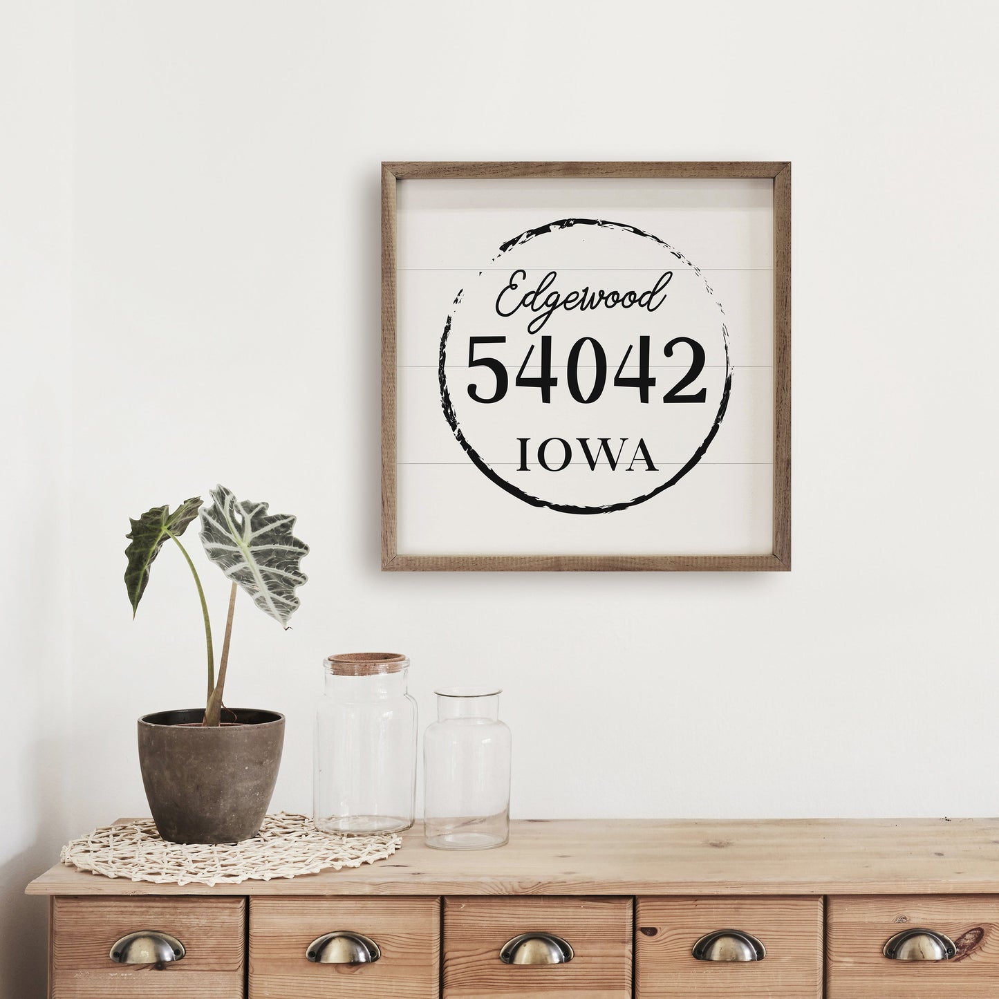 Personalized Vintage Circle City State Zip