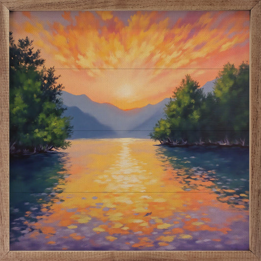 Bright Summer Lake Sunset