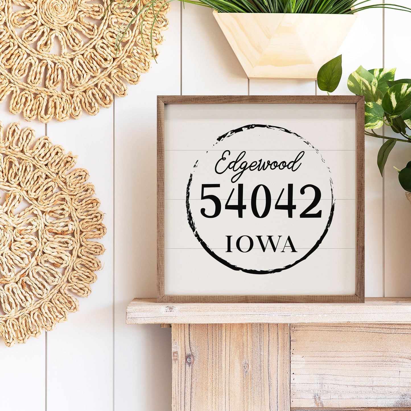 Personalized Vintage Circle City State Zip