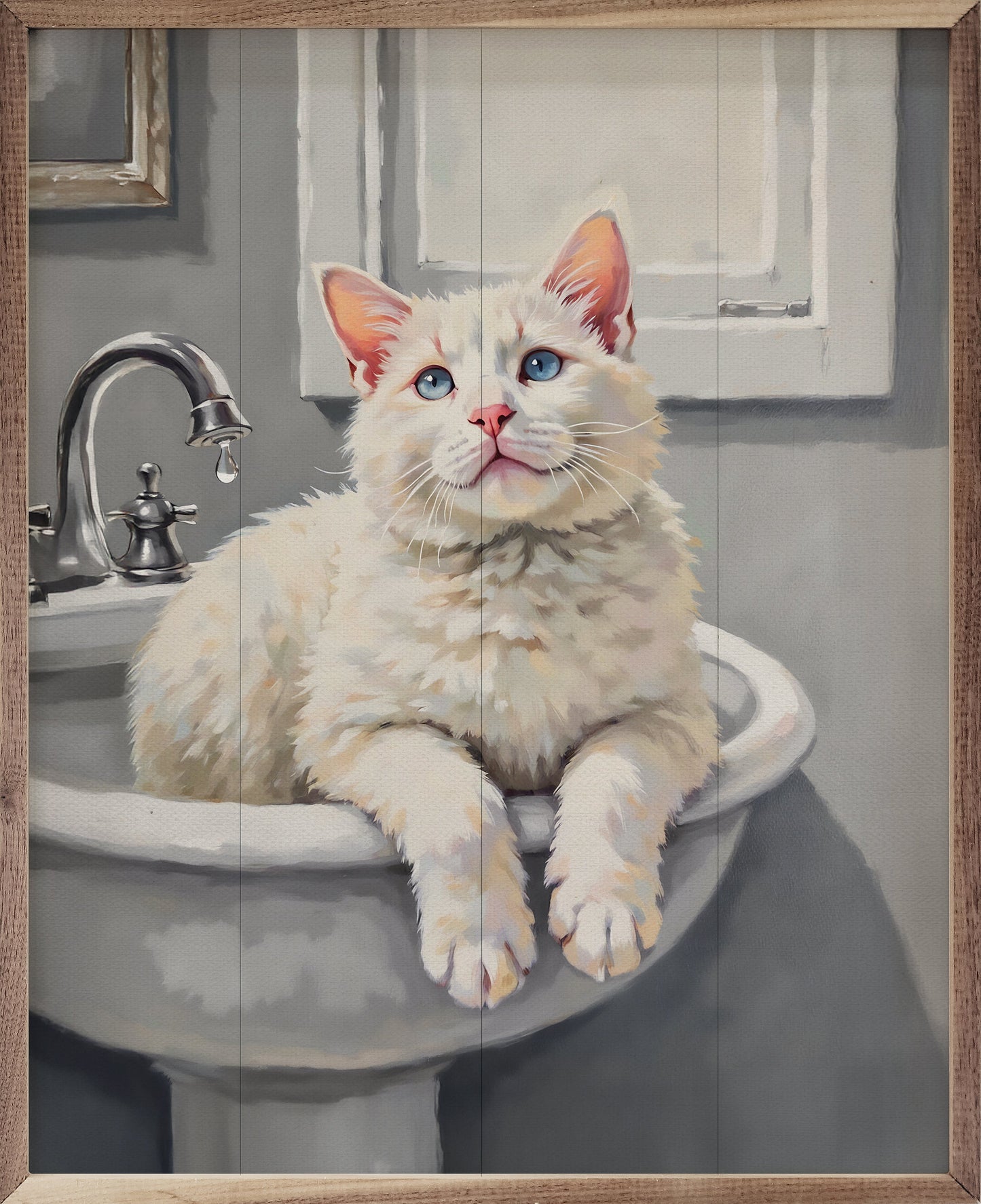 White Cat In Sink