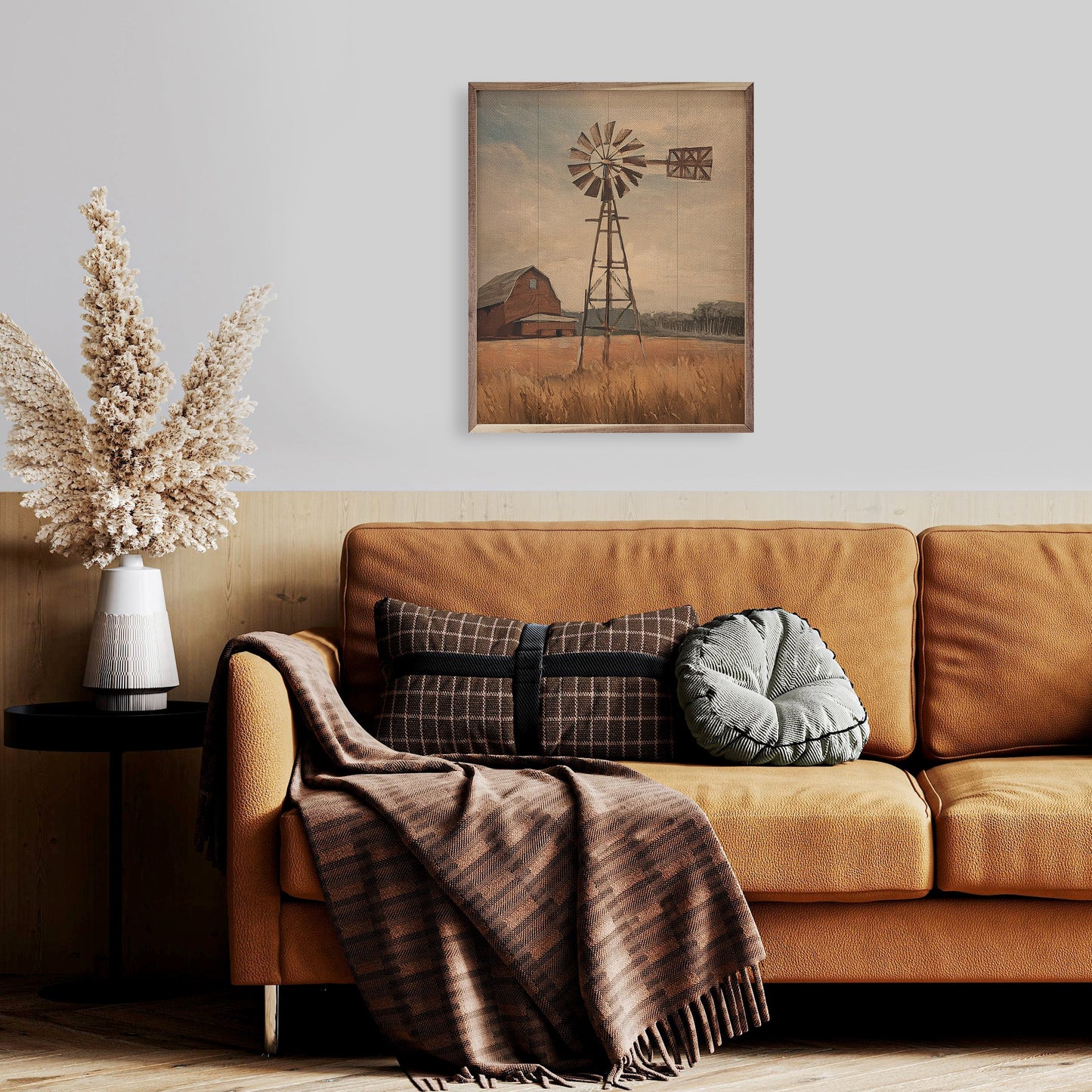Windmill With Red Barn