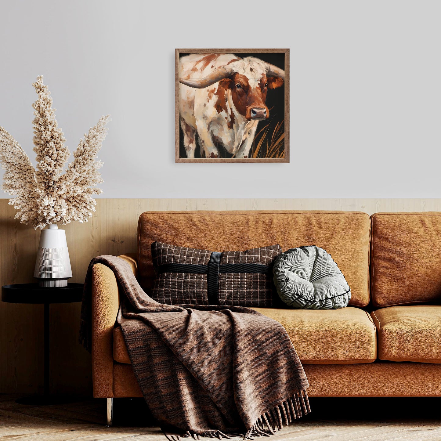 Brown And White Longhorn