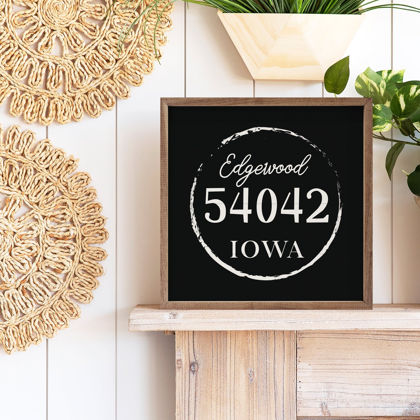 Personalized Vintage Circle City State Zip