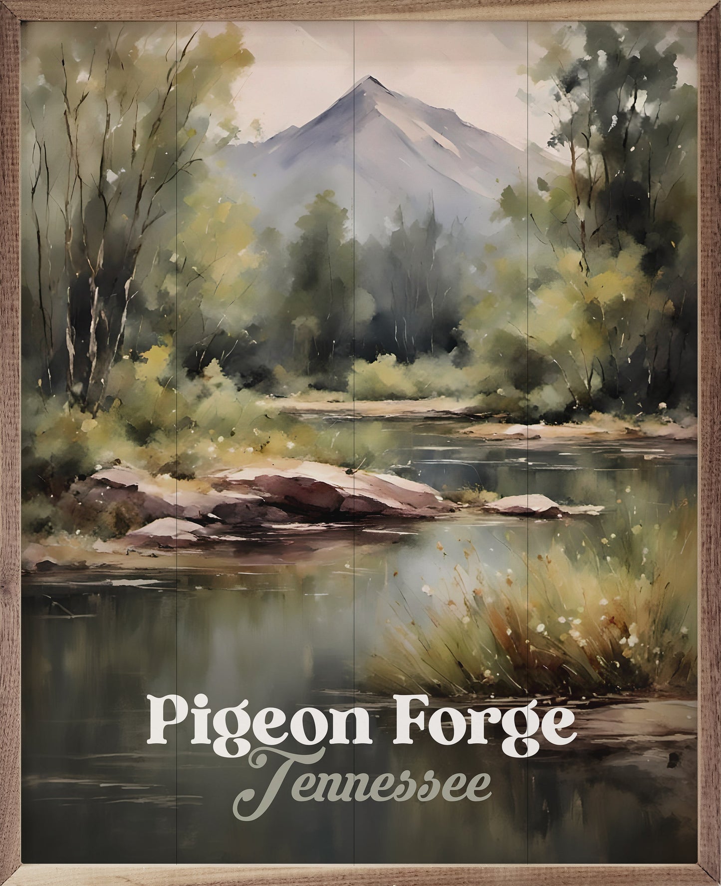 Mountain Stream Personalized Name Drop