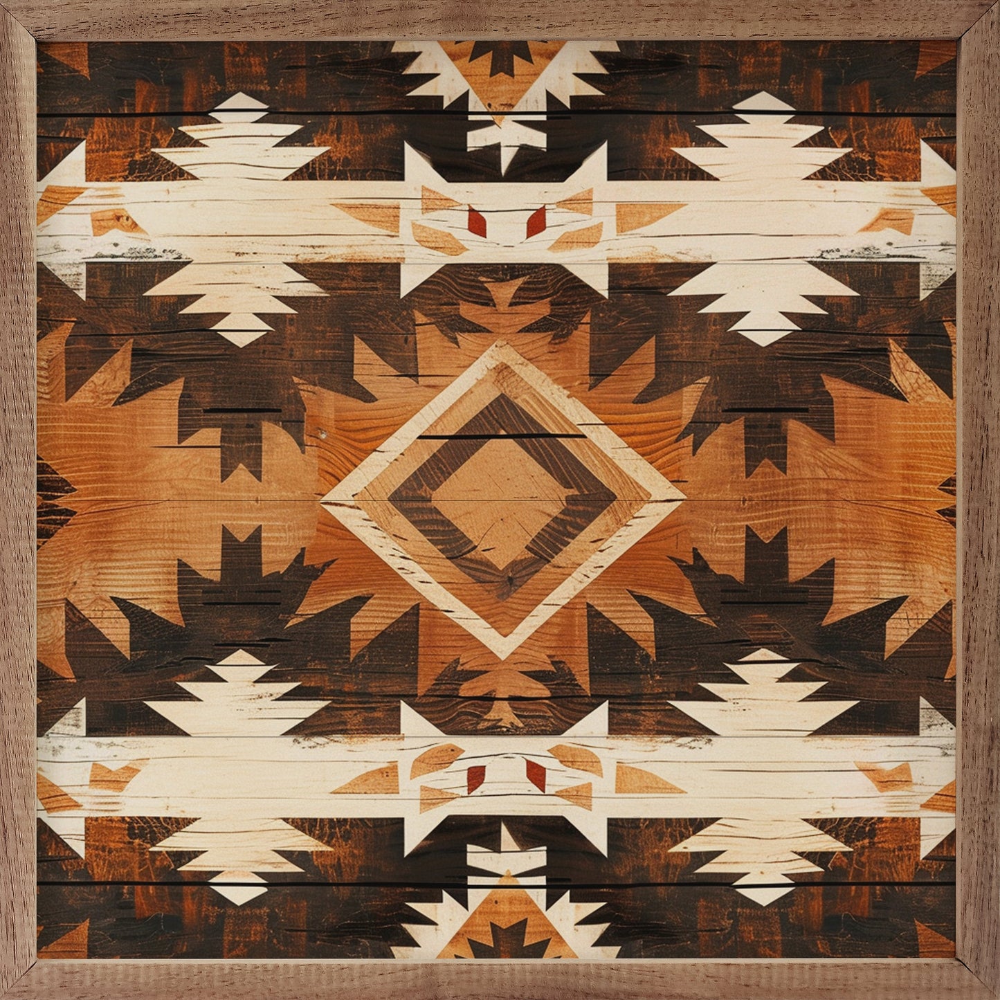 Southwestern Wood Orange Print
