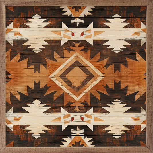 Southwestern Wood Orange Print