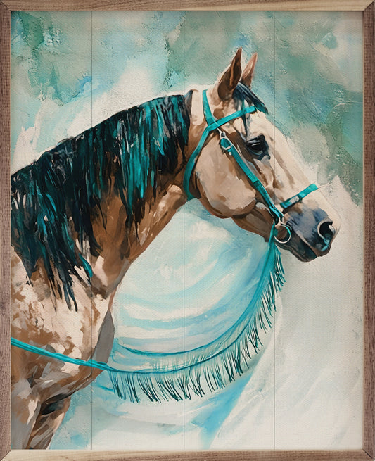 Horse With Turquoise Fringe